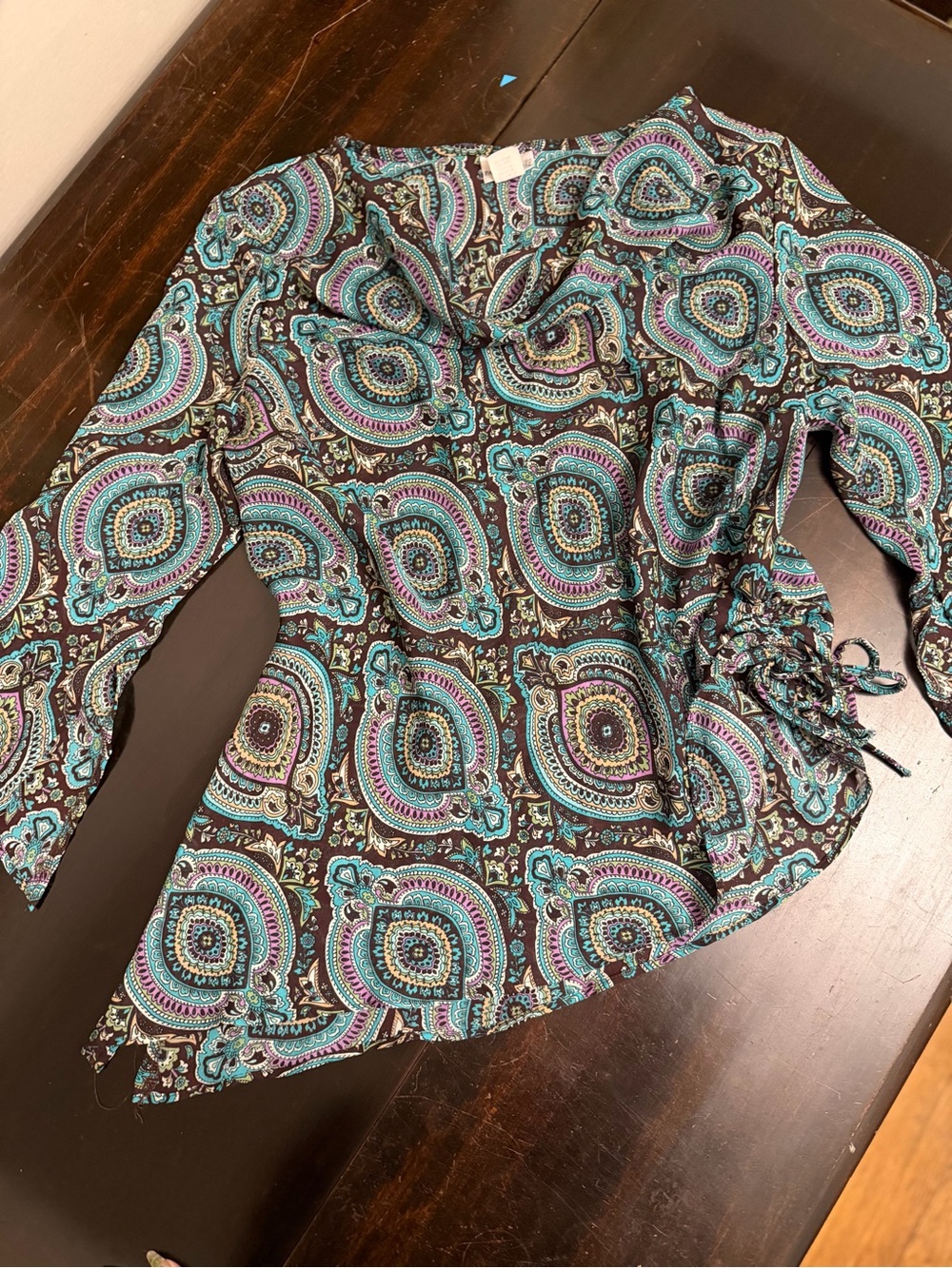 Y2K Paisley Boho Top